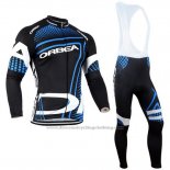 2014 Cycling Jersey Orbea Black and Blue Long Sleeve and Bib Tight