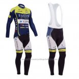 2014 Cycling Jersey Vini Fantini Green and Blue Long Sleeve and Bib Tight