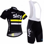 2016 Cycling Jersey Sky Yellow and Black Short Sleeve and Bib Short