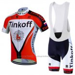 2016 Cycling Jersey Tinkoff Red and White Short Sleeve and Bib Short