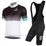 2017 Cycling Jersey Bianchi Milano Black and White Short Sleeve and Bib Short