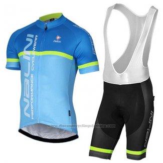 2017 Cycling Jersey Nalini Brivio Blue Short Sleeve and Bib Short