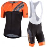 2017 Cycling Jersey Nalini Roma Black and Orange Short Sleeve and Bib Short