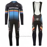 2017 Cycling Jersey Ridley Rincon Black and Blue Long Sleeve and Bib Tight