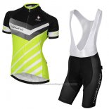 2017 Cycling Jersey Women Nalini Zebrana Green and Black Short Sleeve and Bib Short