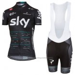 2017 Cycling Jersey Women Sky Black Short Sleeve and Bib Short