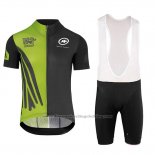 2018 Cycling Jersey Assos SS.Capeepicxc Green Short Sleeve and Bib Short