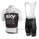2018 Cycling Jersey Sky White Black Short Sleeve and Bib Short