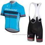 2018 Cycling Jersey Specialized Blue Black Red Short Sleeve And Bib Short