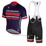2018 Cycling Jersey Specialized Purple Red Short Sleeve And Bib Short