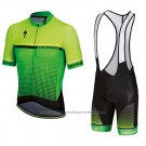 2018 Cycling Jersey Specialized Yellow Green Black Short Sleeve And Bib Short