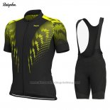 2019 Cycling Jersey Rapha Black Yellow Short Sleeve and Bib Short