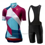 2019 Cycling Jersey Women Castelli Ventata Red Green Short Sleeve and Bib Short