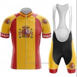 2020 Cycling Jersey Champion Spain Red Yellow Short Sleeve And Bib Short