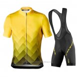 2020 Cycling Jersey Mavic Yellow Black Short Sleeve and Bib Short