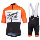 2020 Cycling Jersey Morvelo Black White Orange Short Sleeve And Bib Short