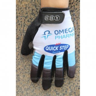 2020 Omega Quick Step Full Finger Gloves Blue White