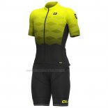 2023 Cycling Jersey ALE Yellow Short Sleeve And Bib Short