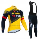 2023 Cycling Jersey Jumbo Visma Yellow Black Long Sleeve and Bib Short