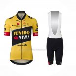 2023 Cycling Jersey Jumbo Visma Yellow Black Short Sleeve And Bib Short