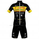 2023 Cycling Jersey Lotto-kern Haus Black Yellow Short Sleeve And Bib Short