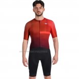 2023 Cycling Jersey Sportful Red Short Sleeve and Bib Short