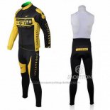 2009 Cycling Jersey Livestrong Yellow and Black Long Sleeve and Bib Tight
