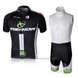 2010 Cycling Jersey Merida Black and Green Short Sleeve and Bib Short