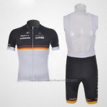 2011 Cycling Jersey Trek Leqpard Champion Germany Black and Yellow Short Sleeve and Bib Short