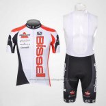 2012 Cycling Jersey Bissell White and Red Short Sleeve and Bib Short