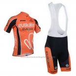 2013 Cycling Jersey Euskalte Orange Short Sleeve and Bib Short