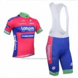 2013 Cycling Jersey Lampre Merida Pink and Sky Blue Short Sleeve and Bib Short