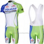 2013 Cycling Jersey Liquigas Cannondale White and Green Short Sleeve and Bib Short
