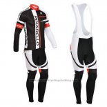 2013 Cycling Jersey Pinarello Black and Red Long Sleeve and Bib Tight