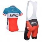 2014 Cycling Jersey BMC Champion Italy Blue and Orange Short Sleeve and Bib Short