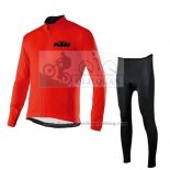 2015 Cycling Jersey Ktm Red Long Sleeve and Bib Tight