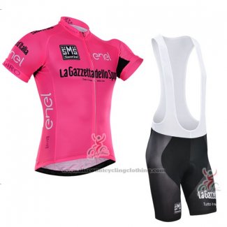 2016 Cycling Jersey Giro d'Italia Pink and Black Short Sleeve and Bib Short