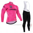 2016 Cycling Jersey Giro d'Italia Pink and White Long Sleeve and Bib Tight