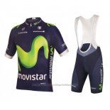 2016 Cycling Jersey Movistar Green and Blue Short Sleeve and Bib Short