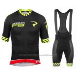 2016 Cycling Jersey Pinarello Black and Yellow Short Sleeve and Bib Short