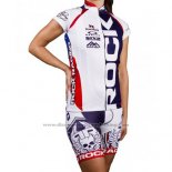2016 Cycling Jersey Rock Racing White and Blue Short Sleeve and Bib Short