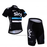 2016 Cycling Jersey Sky White and Black Short Sleeve and Bib Short