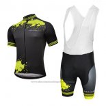 2017 Cycling Jersey Aquadro Splash Black and Yellow Short Sleeve and Bib Short