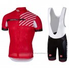 2017 Cycling Jersey Castelli Free AR Red Short Sleeve and Bib Short