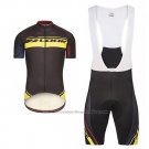 2017 Cycling Jersey Look Pro Equipo Black and Yellow Short Sleeve and Bib Short