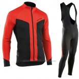 2017 Cycling Jersey Nalini Northwave Ml Red and Black Long Sleeve and Bib Tight