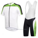 2017 Cycling Jersey RH+ White and Green Short Sleeve and Bib Short
