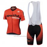 2017 Cycling Jersey Sportful Orange Short Sleeve and Bib Short