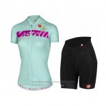 2017 Cycling Jersey Women Castelli Light Blue Short Sleeve and Bib Short