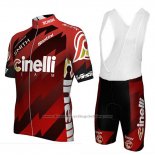 2018 Cycling Jersey Cinelli Chrome Dark and Red Short Sleeve and Bib Short